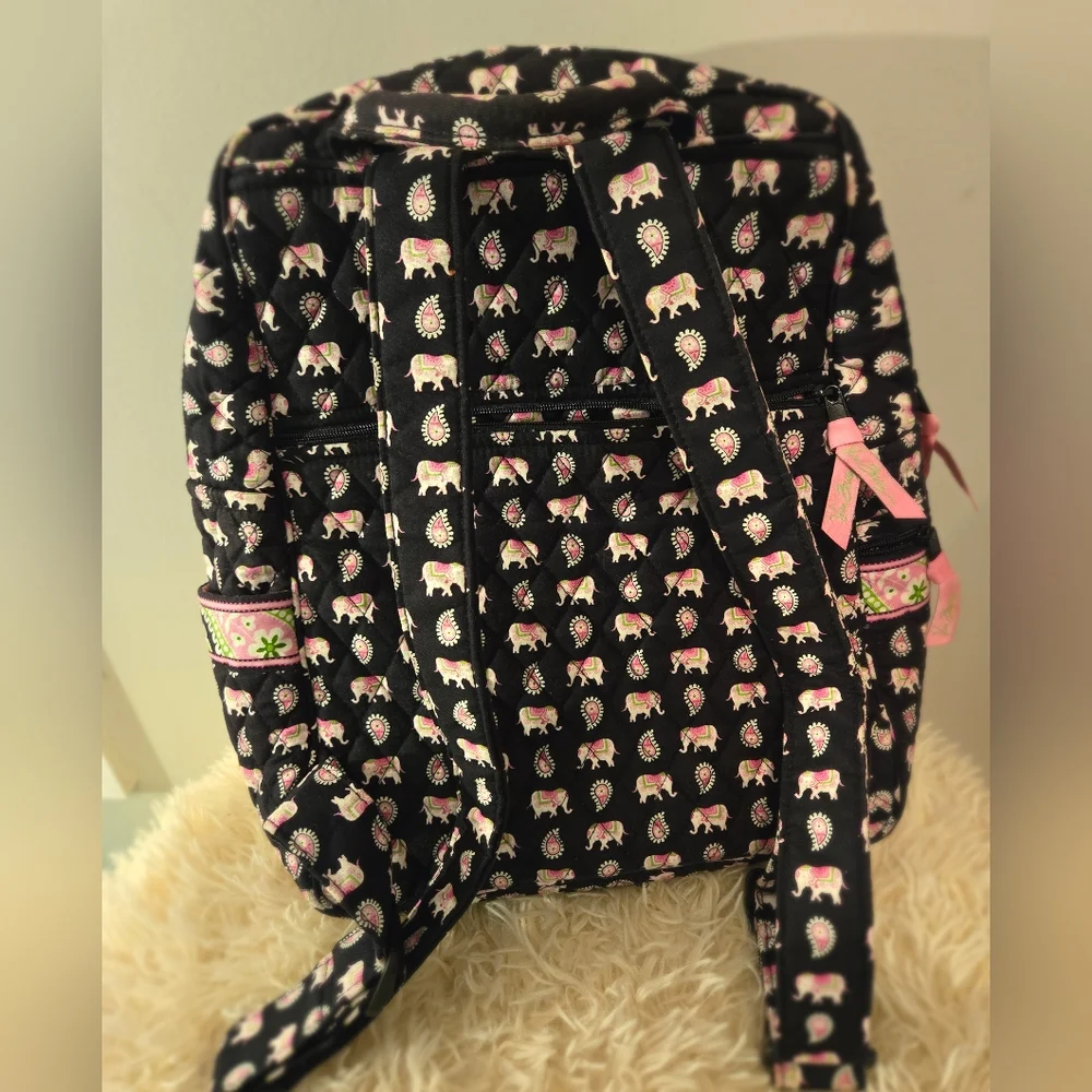 Vera Bradley Discontinued Pink Elephant Print Backpack